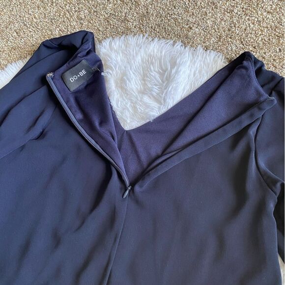 Do+Be Long Bell Sleeve Dress Blue Vneck Womens Size Small - Picture 5 of 6